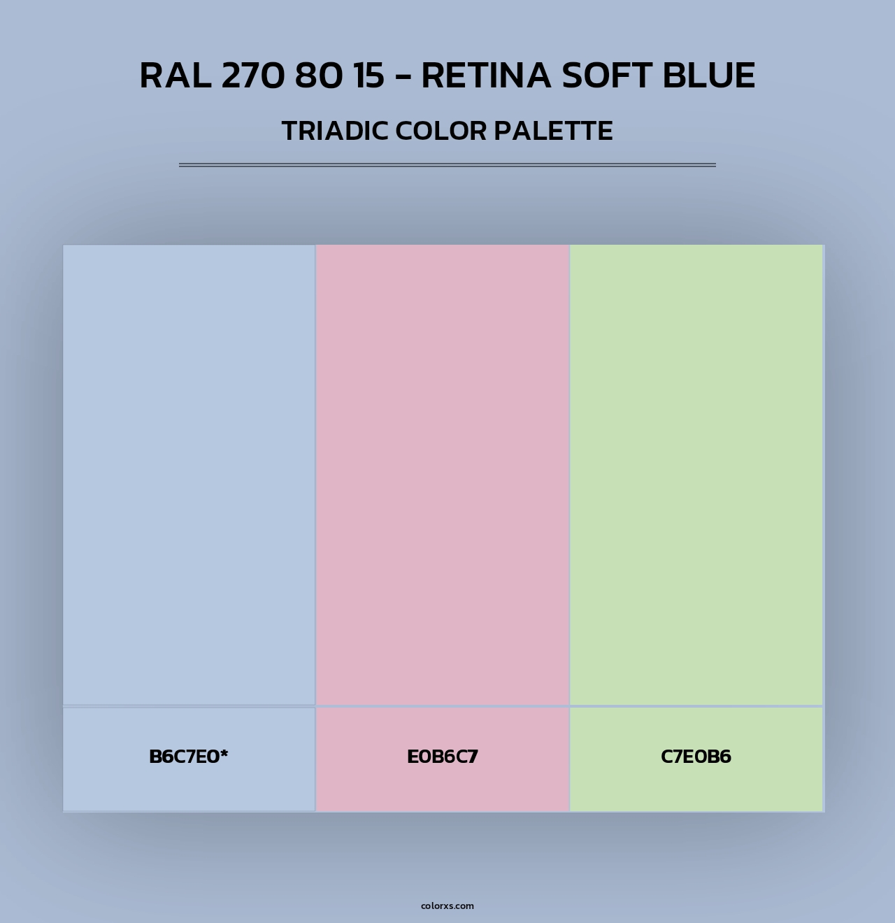 RAL 270 80 15 - Retina Soft Blue - Triadic Color Palette