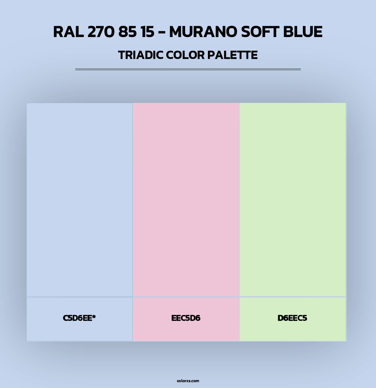 RAL 270 85 15 - Murano Soft Blue - Triadic Color Palette