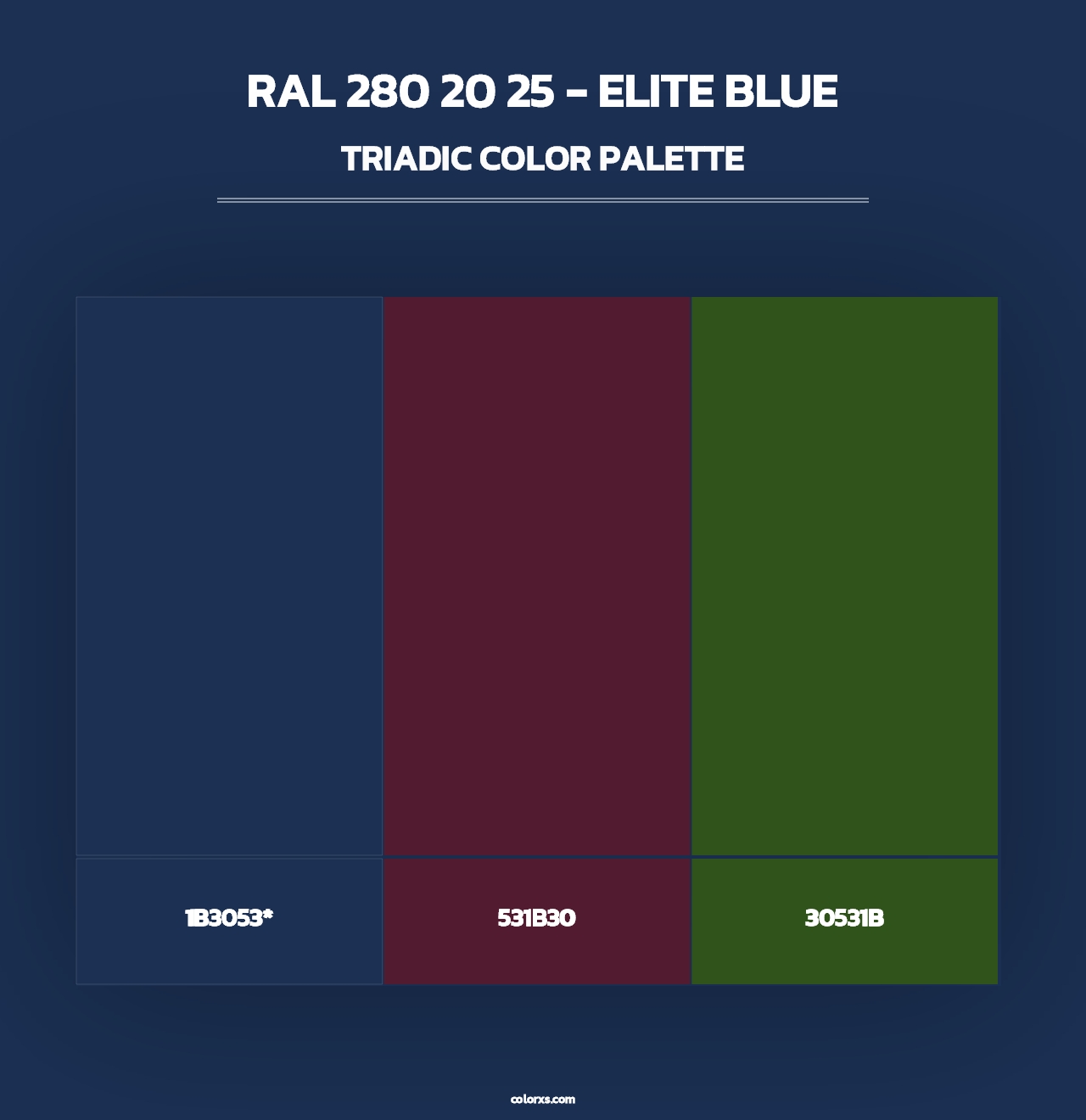 RAL 280 20 25 - Elite Blue - Triadic Color Palette