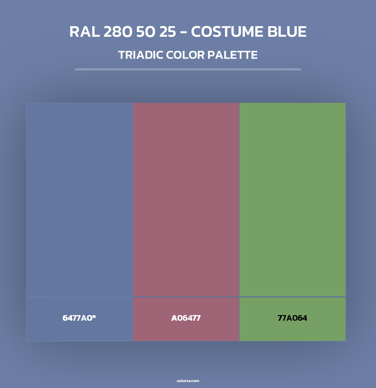 RAL 280 50 25 - Costume Blue - Triadic Color Palette
