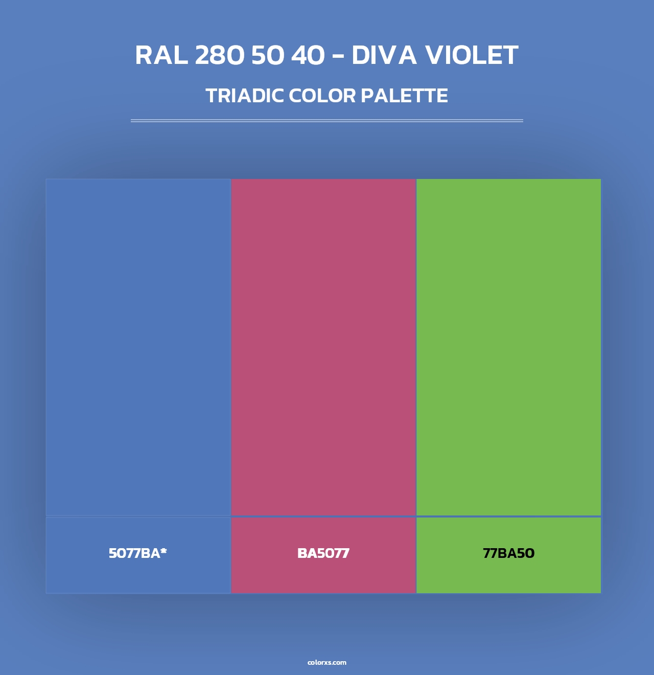 RAL 280 50 40 - Diva Violet - Triadic Color Palette