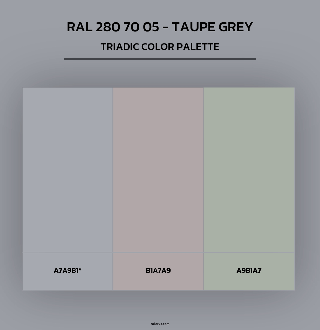 RAL 280 70 05 - Taupe Grey - Triadic Color Palette