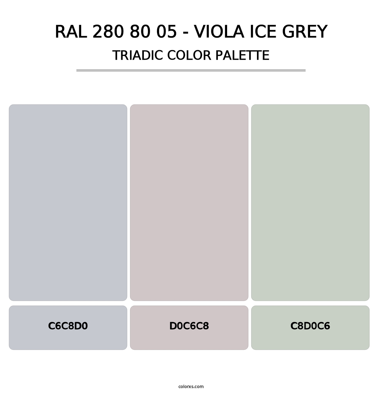 RAL 280 80 05 - Viola Ice Grey - Triadic Color Palette