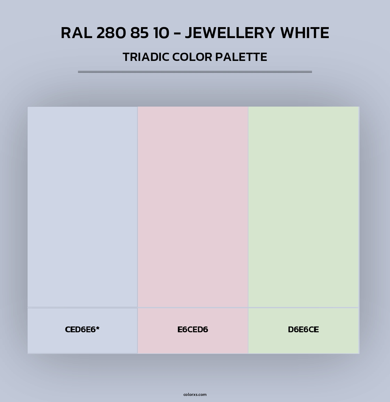 RAL 280 85 10 - Jewellery White - Triadic Color Palette