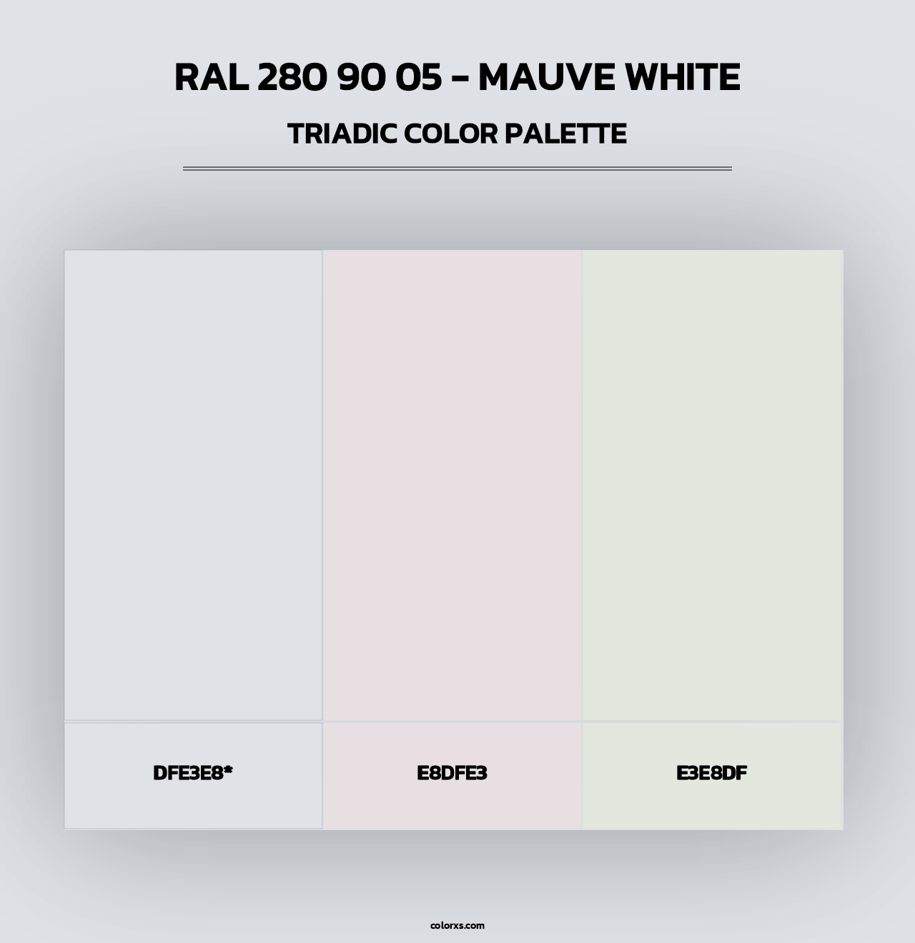 RAL 280 90 05 - Mauve White - Triadic Color Palette