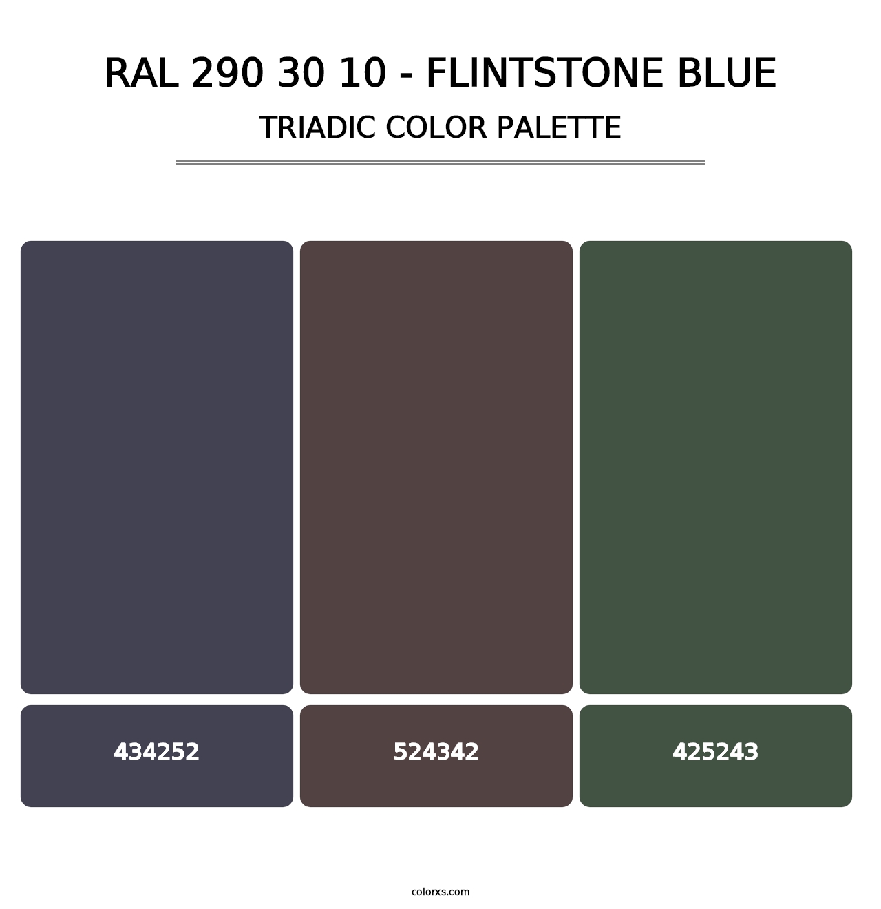 RAL 290 30 10 - Flintstone Blue - Triadic Color Palette