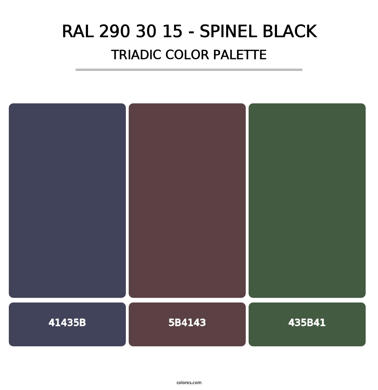 RAL 290 30 15 - Spinel Black - Triadic Color Palette