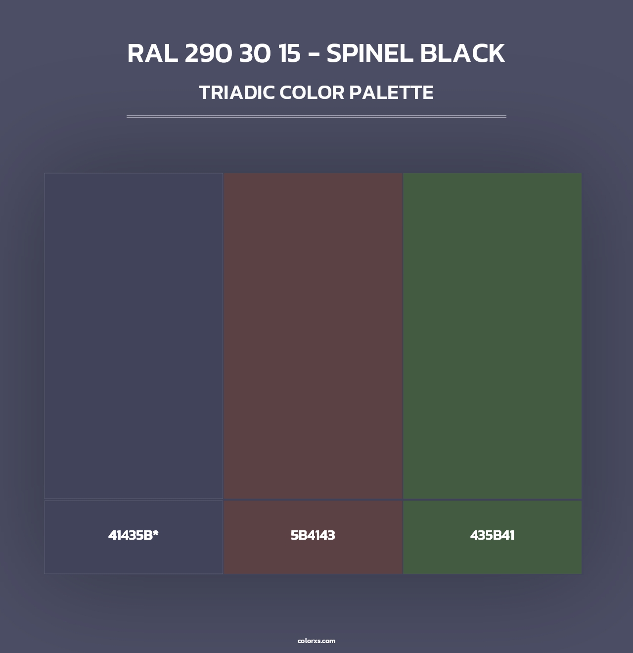 RAL 290 30 15 - Spinel Black - Triadic Color Palette