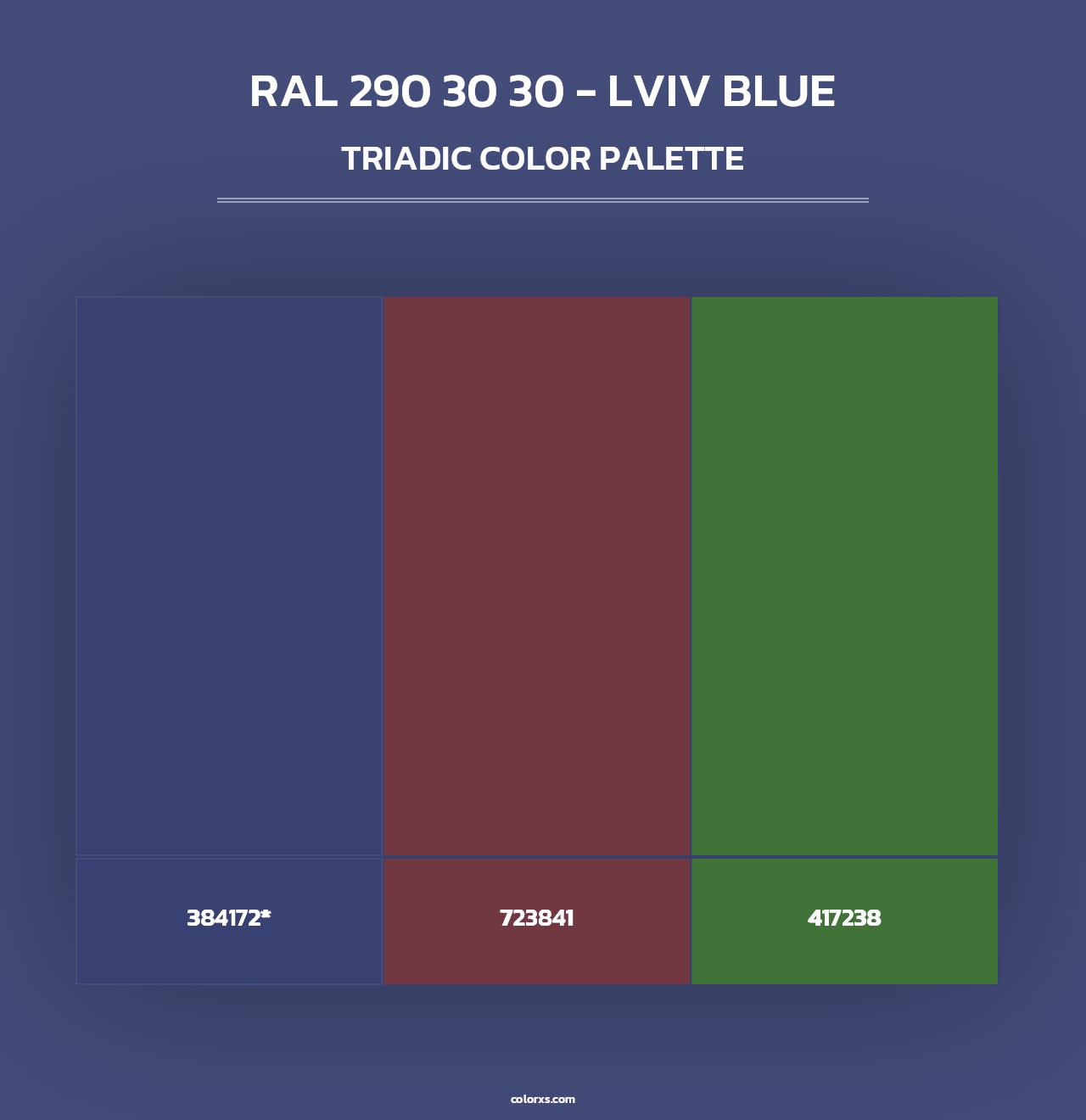 RAL 290 30 30 - Lviv Blue - Triadic Color Palette