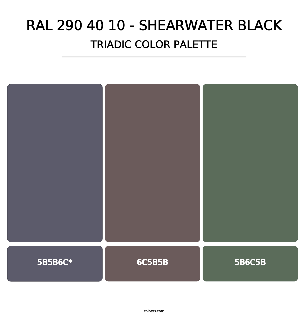 RAL 290 40 10 - Shearwater Black - Triadic Color Palette