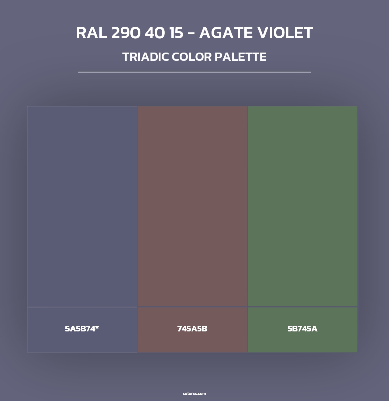 RAL 290 40 15 - Agate Violet - Triadic Color Palette