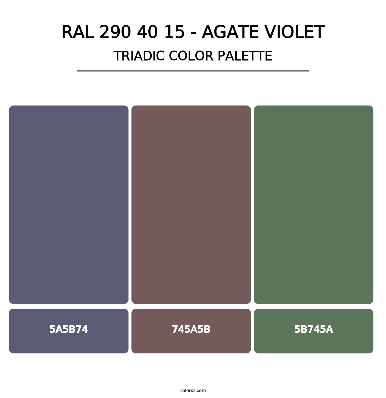 RAL 290 40 15 - Agate Violet - Triadic Color Palette