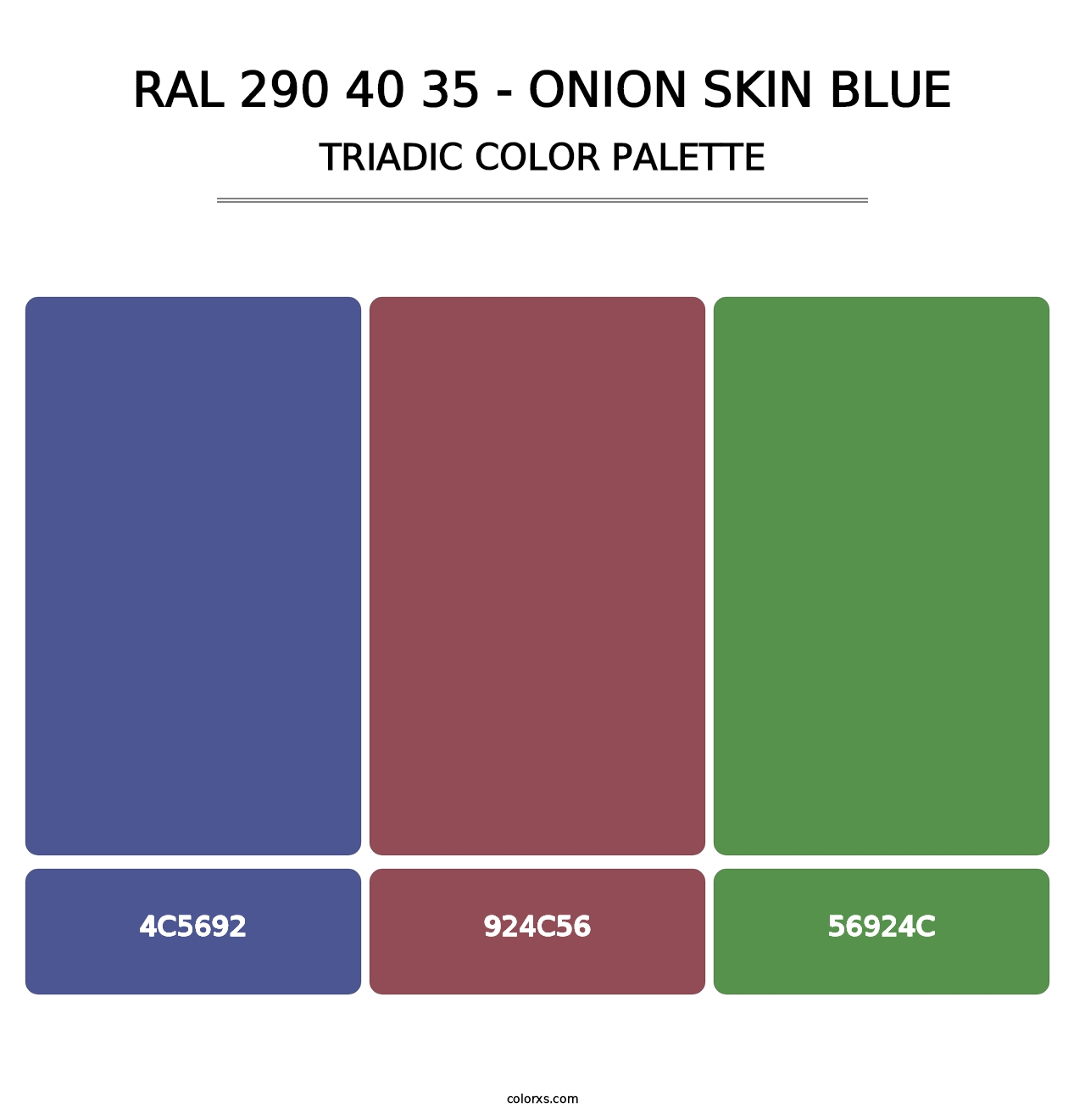 RAL 290 40 35 - Onion Skin Blue - Triadic Color Palette