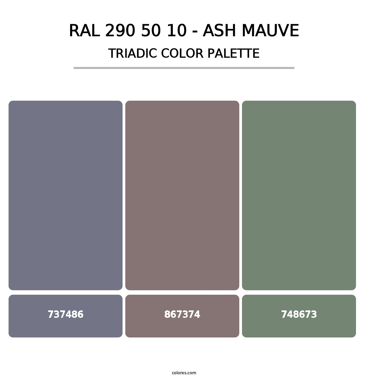 RAL 290 50 10 - Ash Mauve - Triadic Color Palette