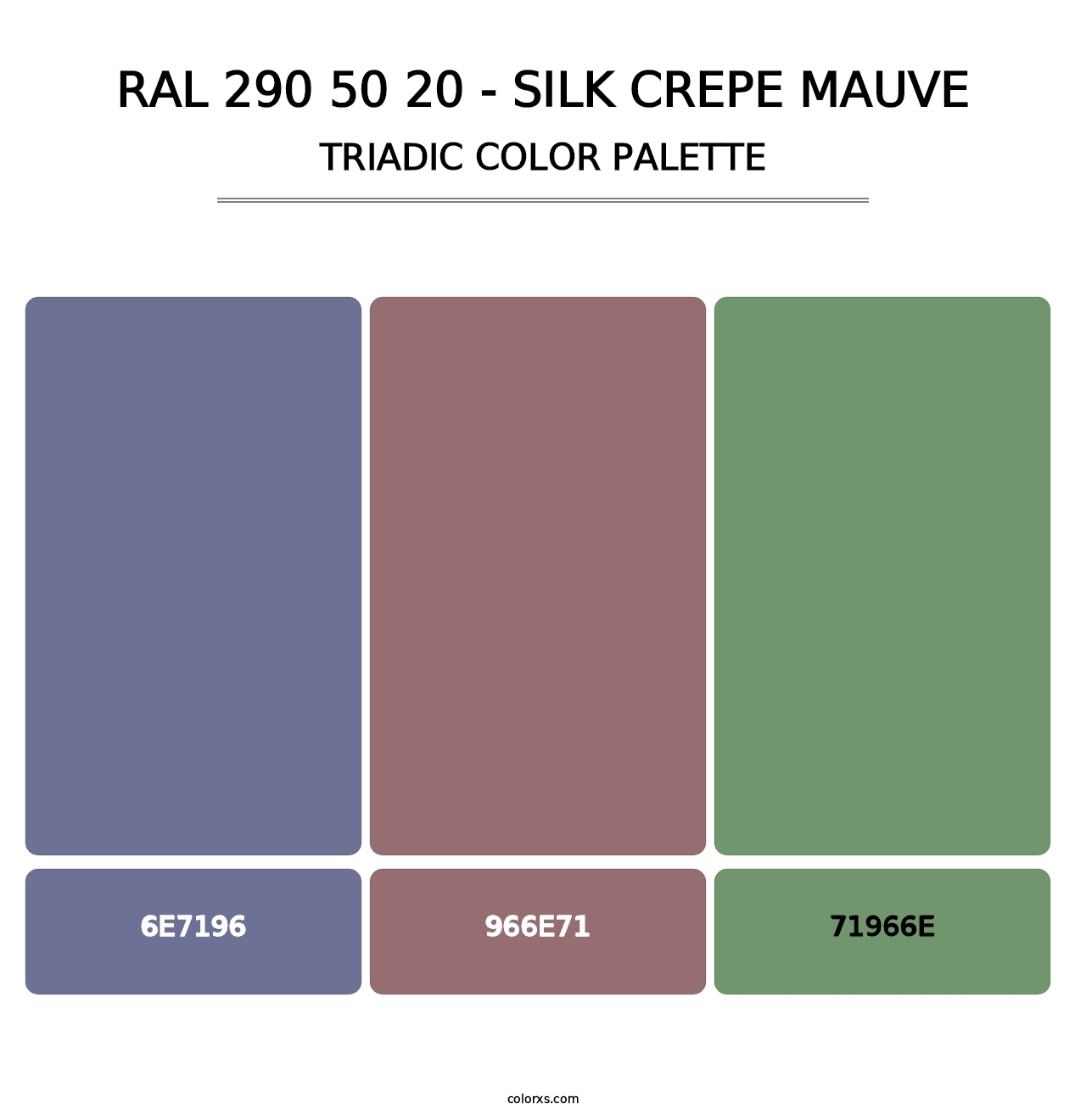 RAL 290 50 20 - Silk Crepe Mauve - Triadic Color Palette