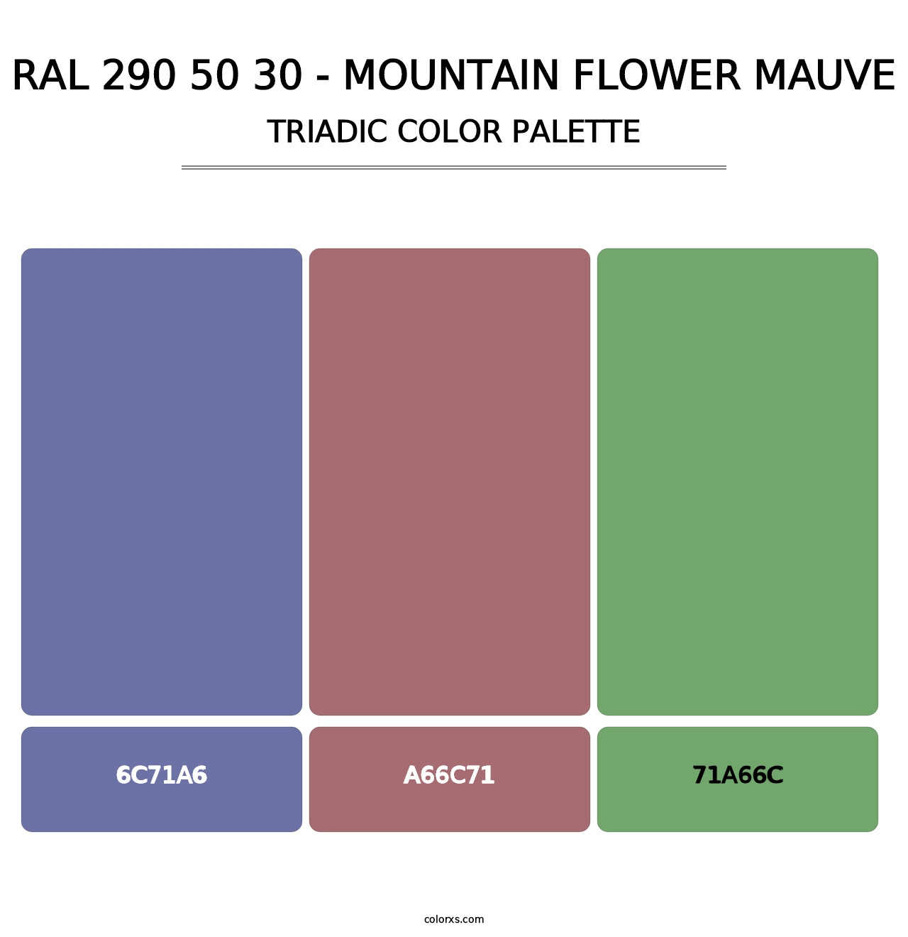 RAL 290 50 30 - Mountain Flower Mauve - Triadic Color Palette