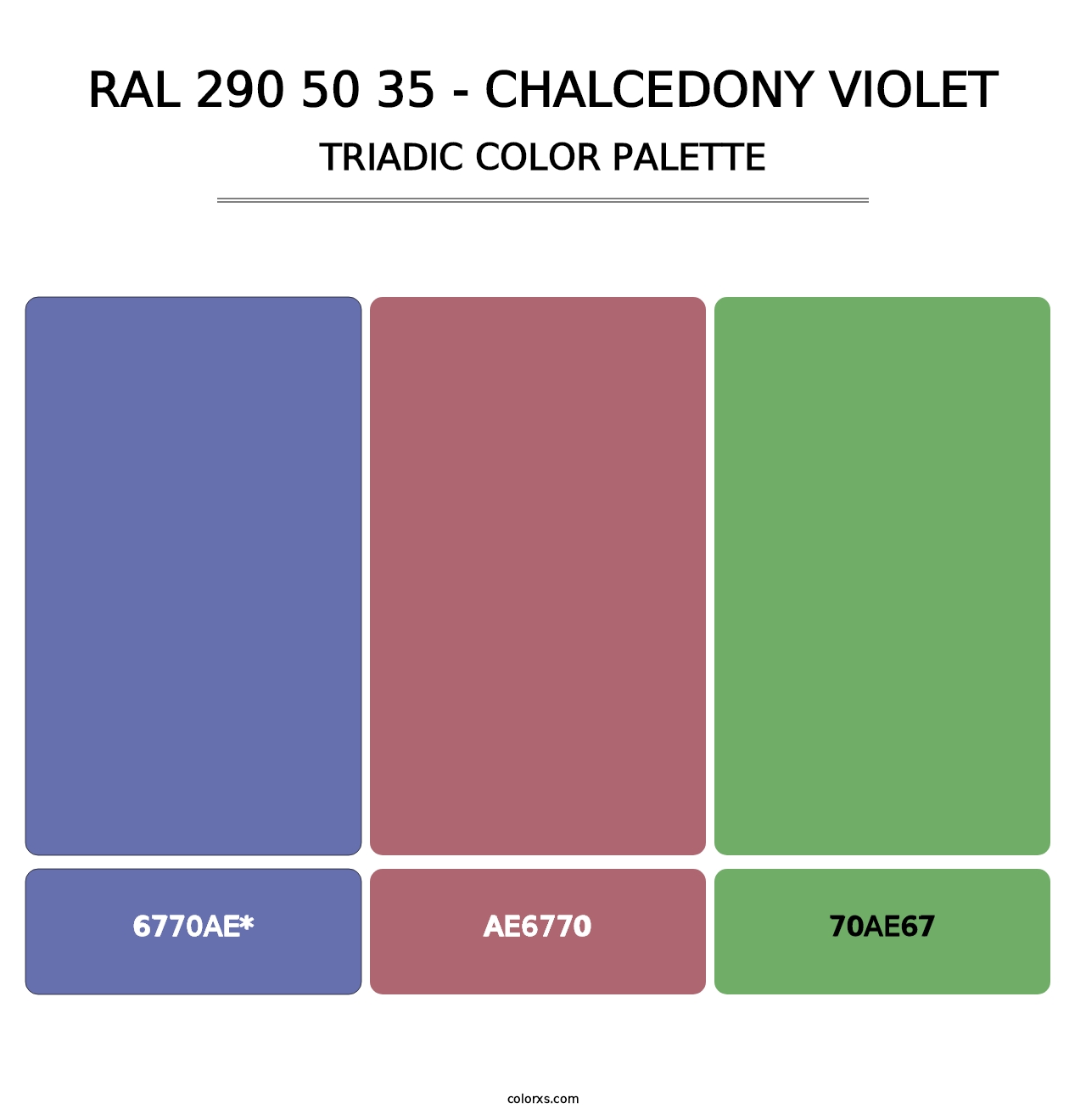 RAL 290 50 35 - Chalcedony Violet - Triadic Color Palette