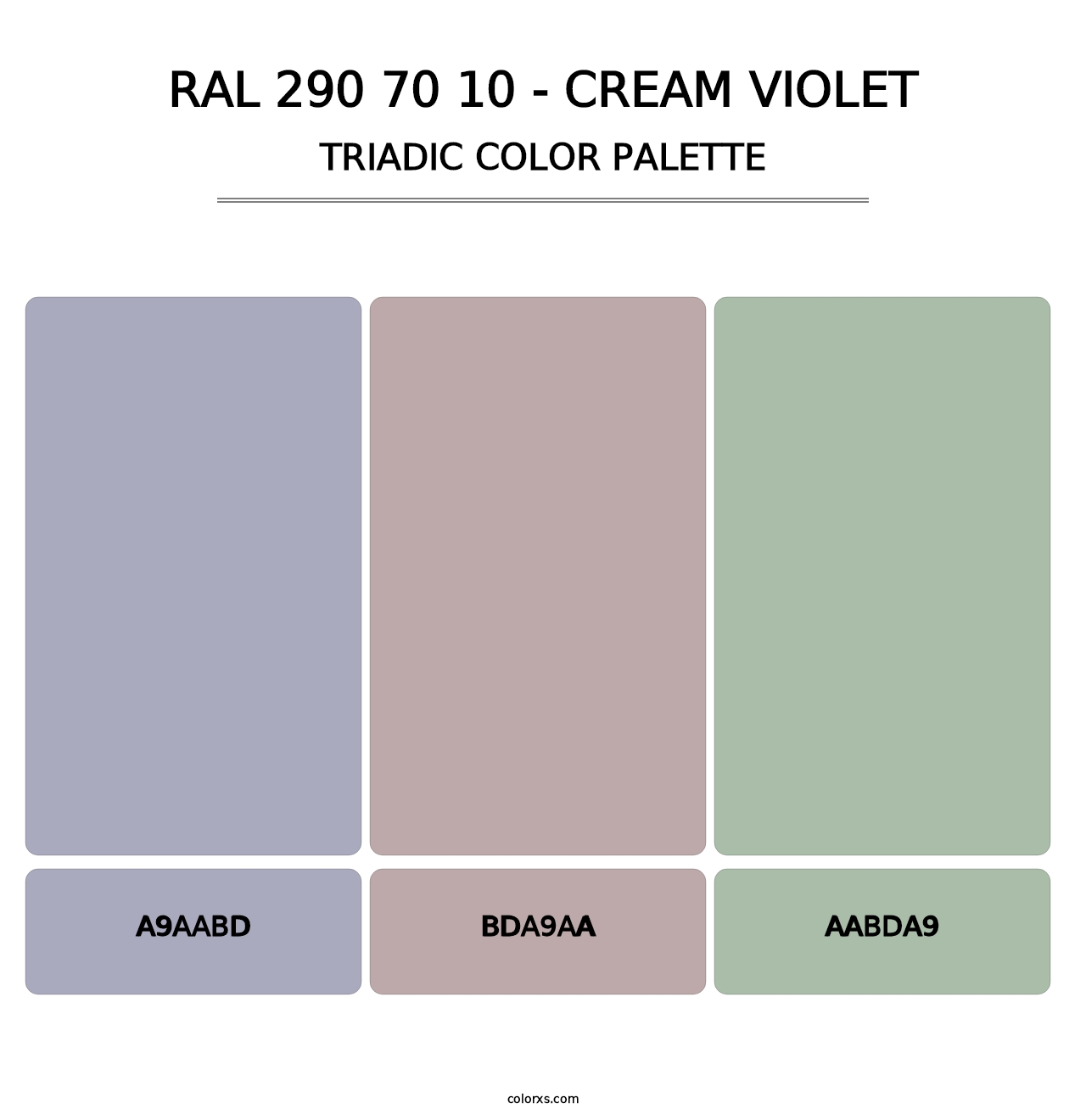 RAL 290 70 10 - Cream Violet - Triadic Color Palette