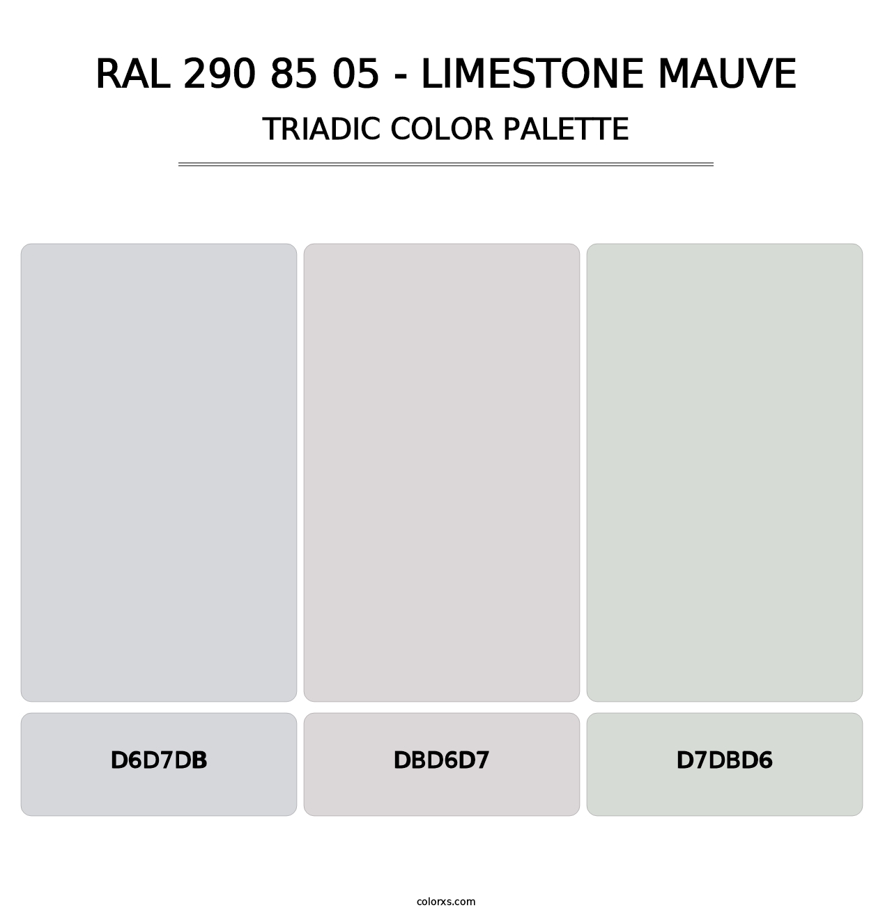 RAL 290 85 05 - Limestone Mauve - Triadic Color Palette