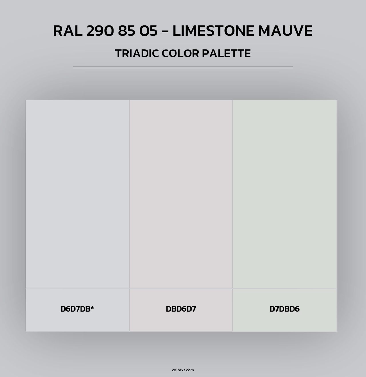 RAL 290 85 05 - Limestone Mauve - Triadic Color Palette