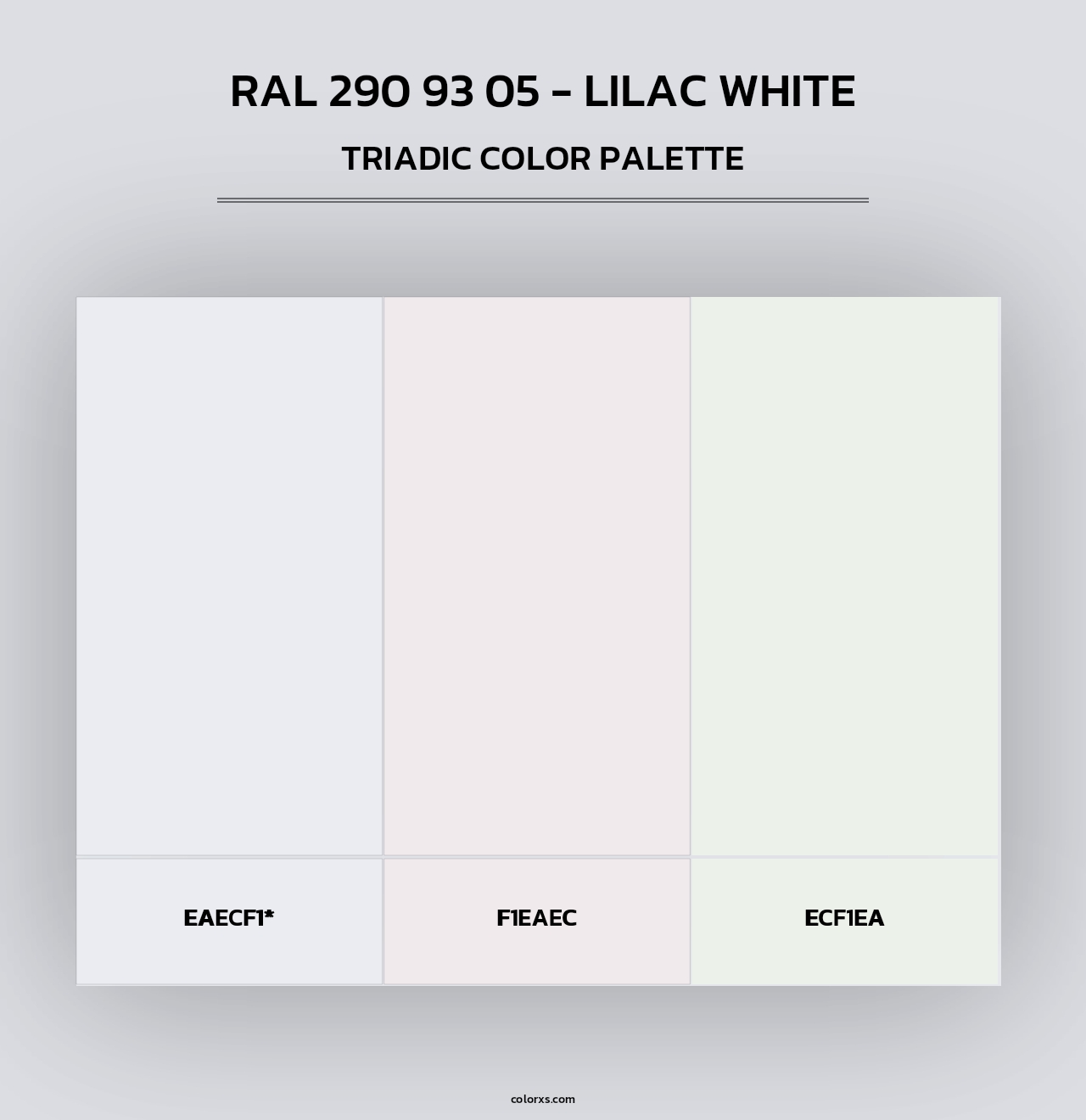 RAL 290 93 05 - Lilac White - Triadic Color Palette