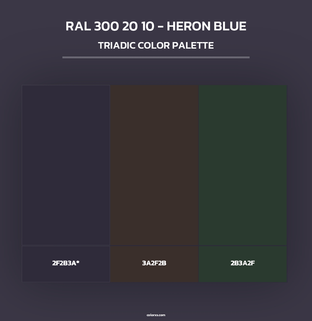RAL 300 20 10 - Heron Blue - Triadic Color Palette