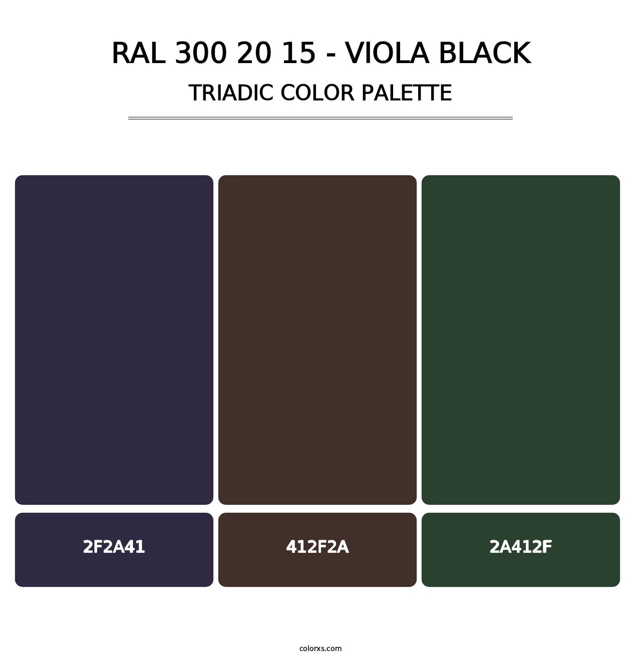 RAL 300 20 15 - Viola Black - Triadic Color Palette