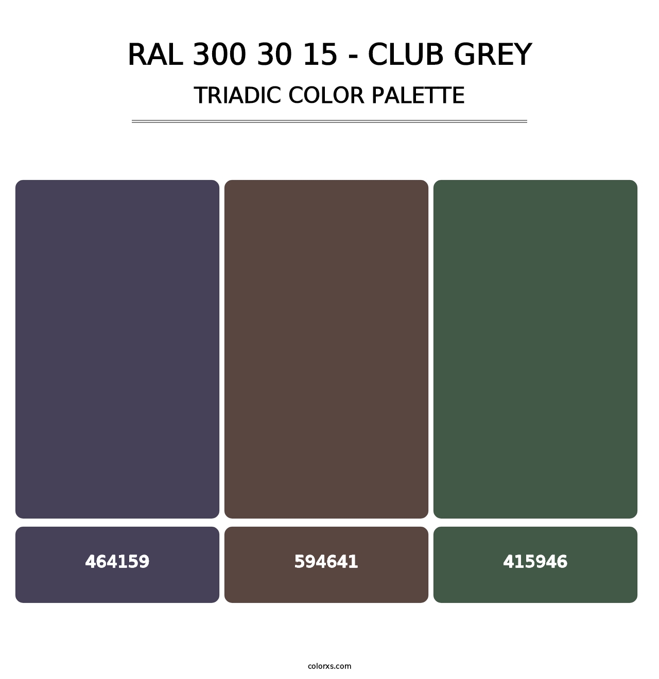RAL 300 30 15 - Club Grey - Triadic Color Palette