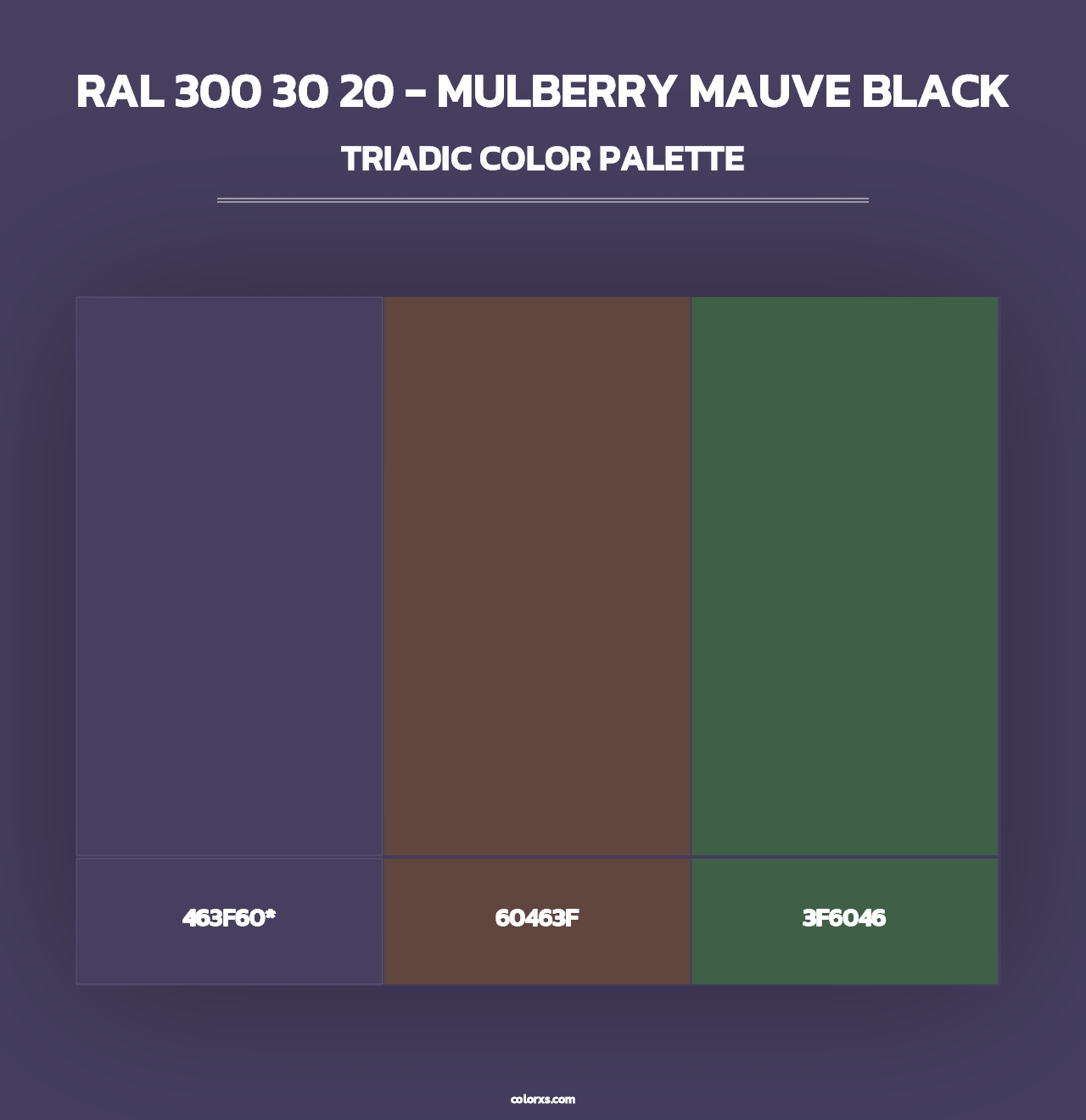 RAL 300 30 20 - Mulberry Mauve Black - Triadic Color Palette