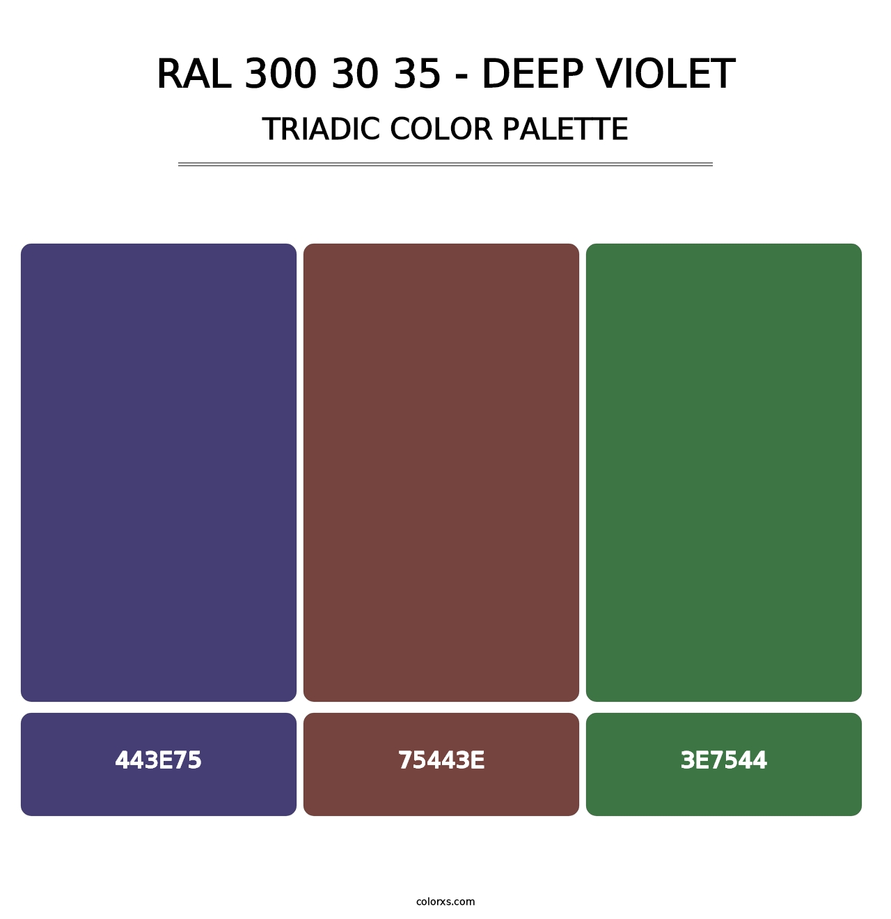 RAL 300 30 35 - Deep Violet - Triadic Color Palette