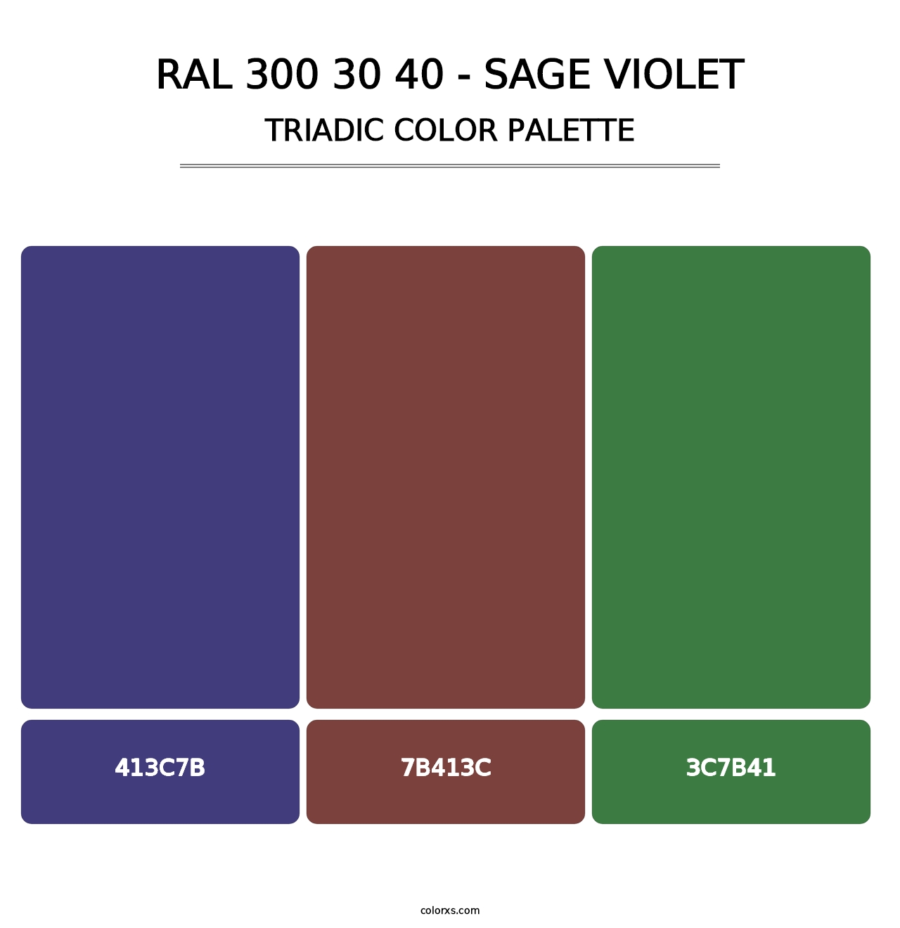 RAL 300 30 40 - Sage Violet - Triadic Color Palette