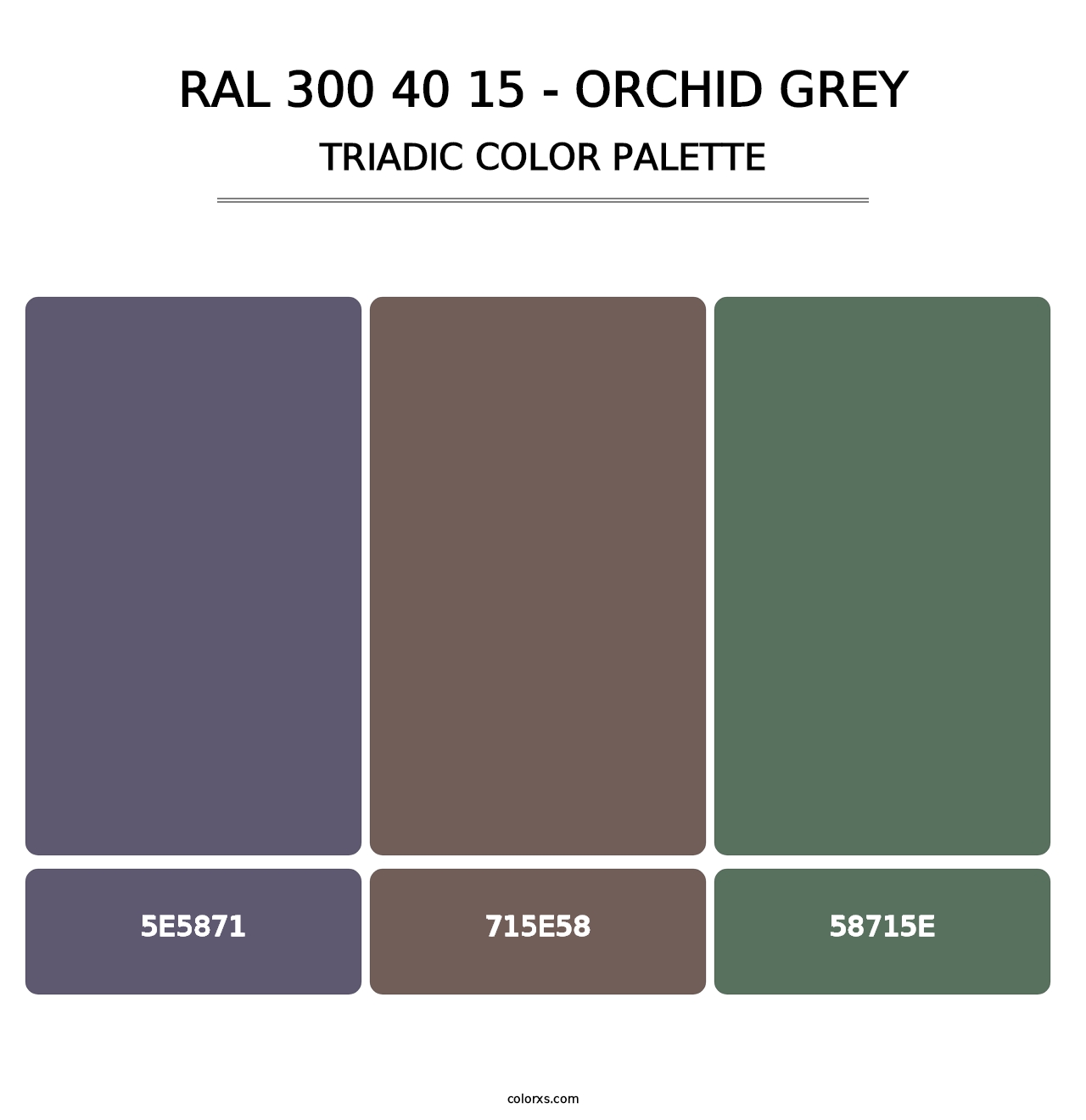 RAL 300 40 15 - Orchid Grey - Triadic Color Palette