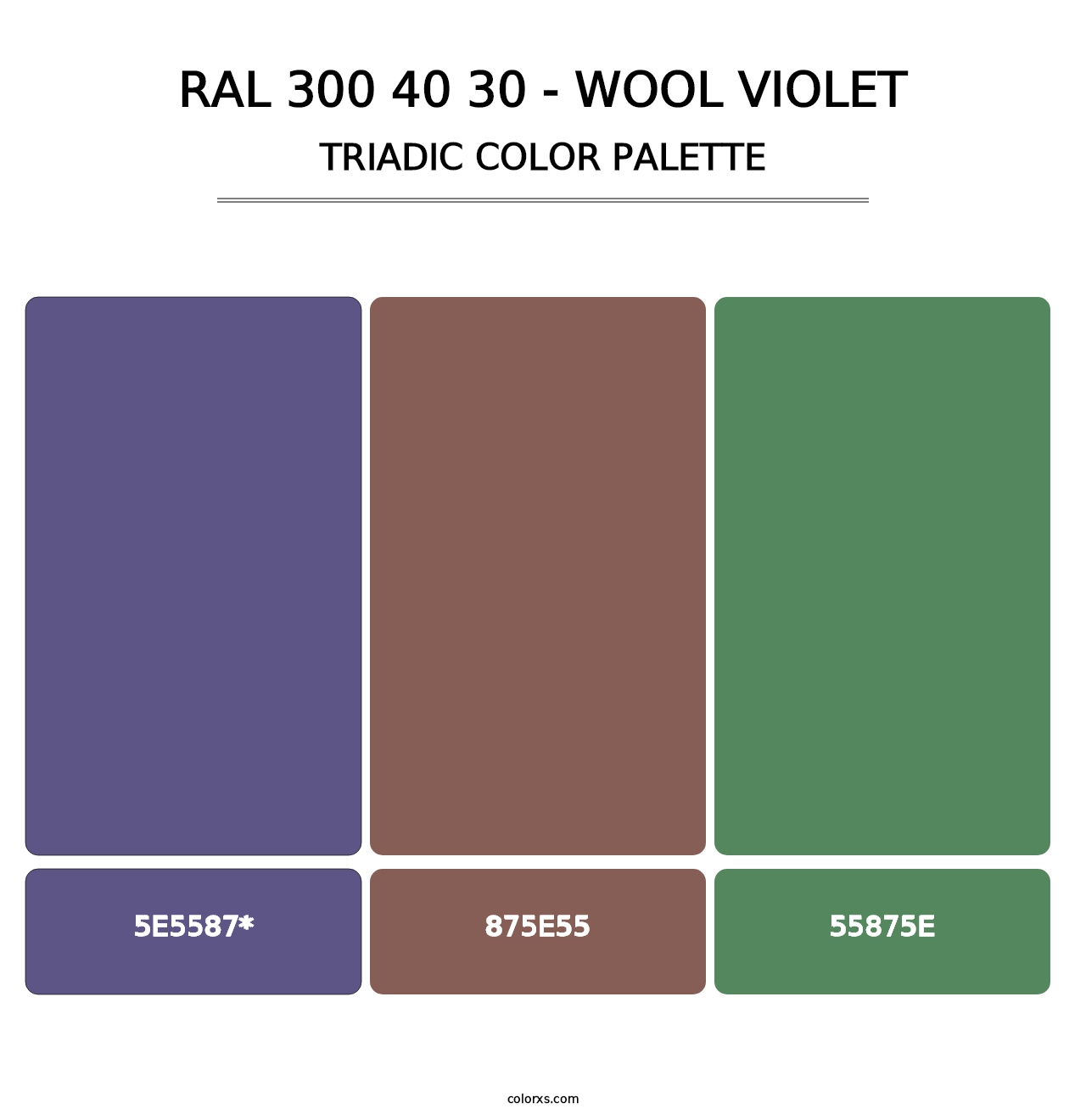 RAL 300 40 30 - Wool Violet - Triadic Color Palette