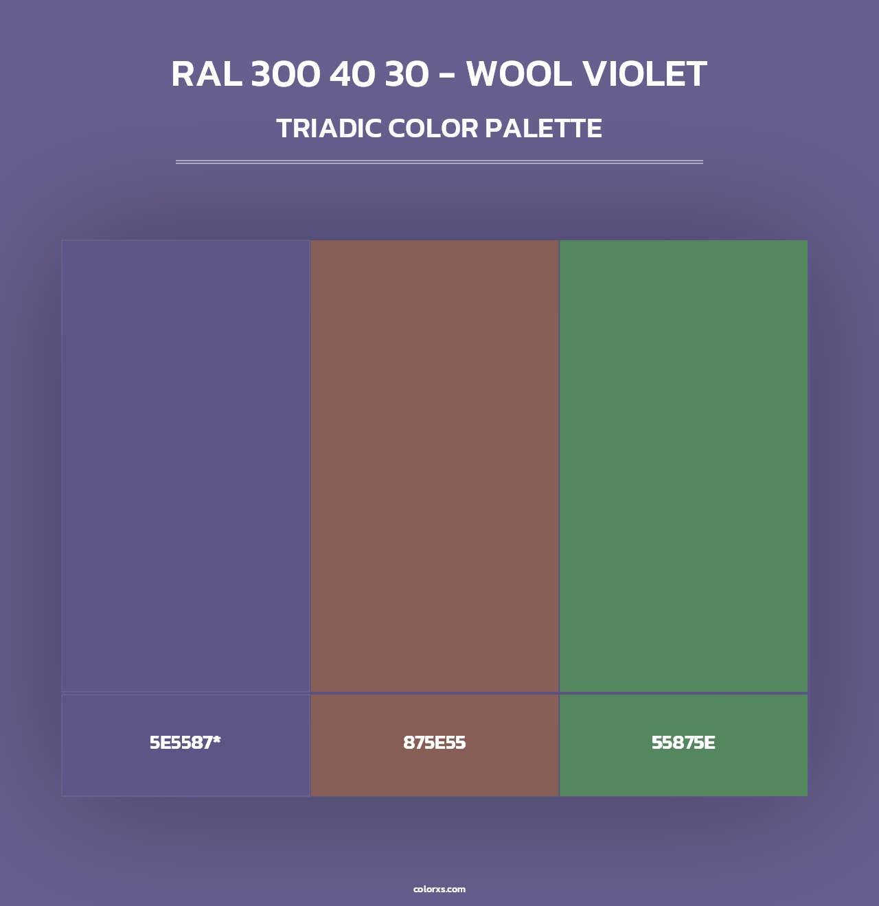 RAL 300 40 30 - Wool Violet - Triadic Color Palette