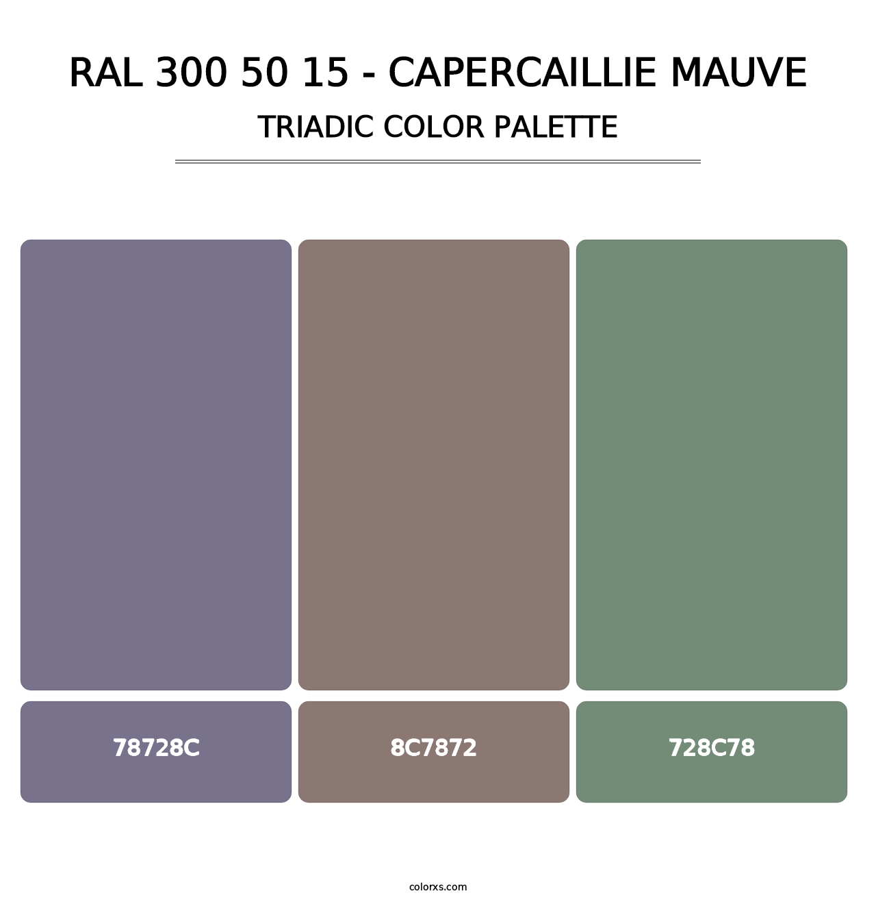 RAL 300 50 15 - Capercaillie Mauve - Triadic Color Palette