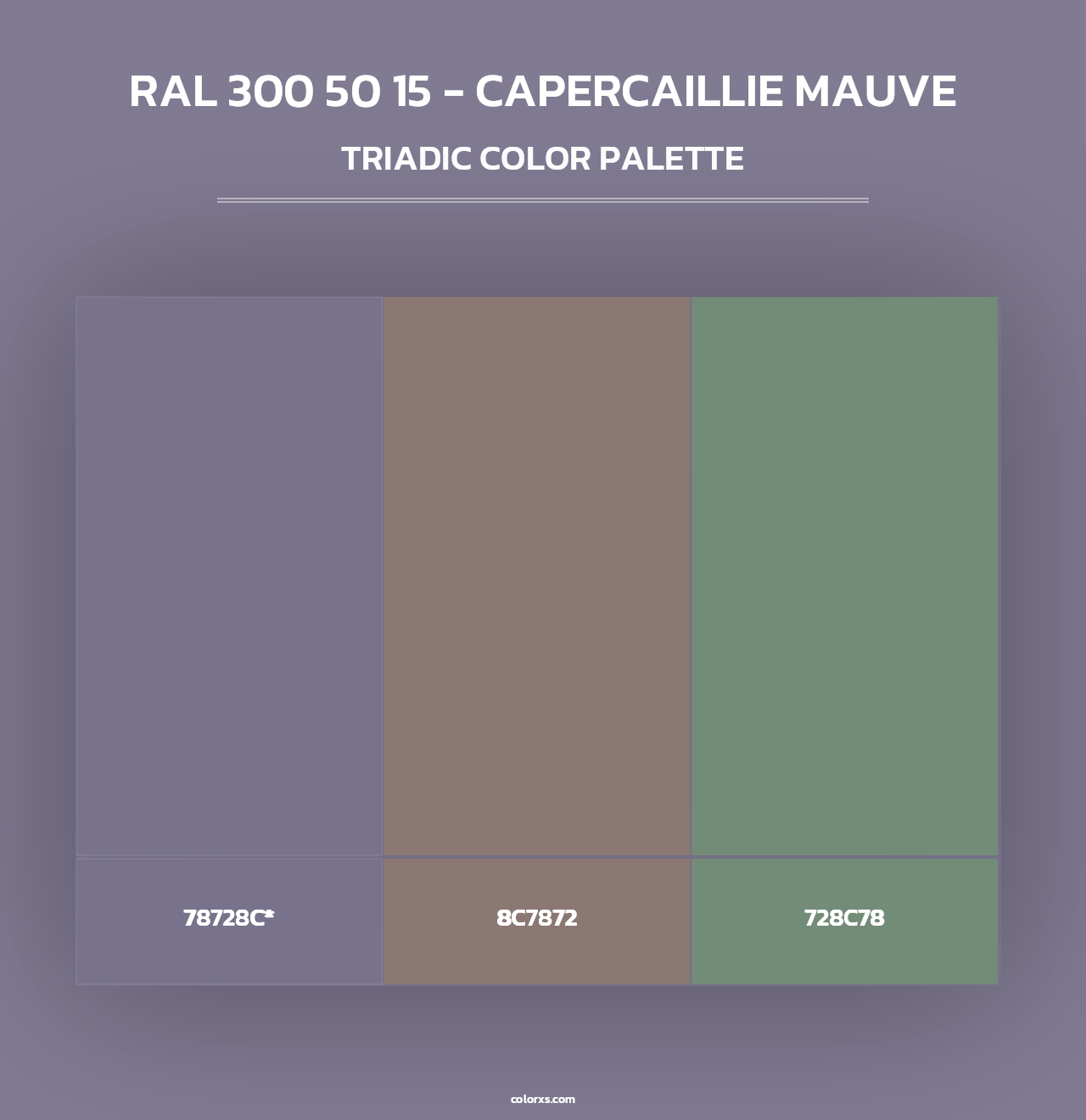 RAL 300 50 15 - Capercaillie Mauve - Triadic Color Palette
