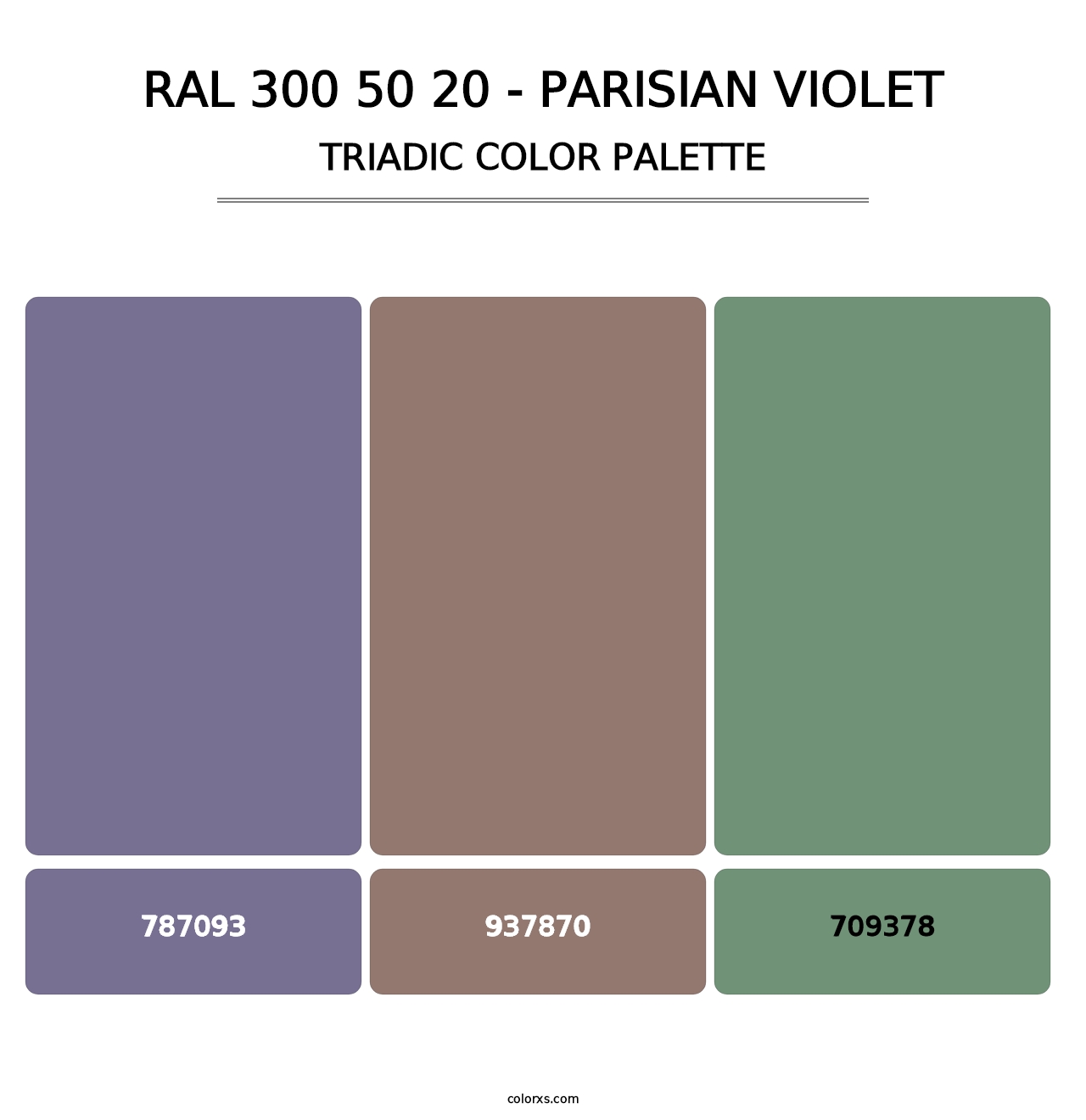 RAL 300 50 20 - Parisian Violet - Triadic Color Palette