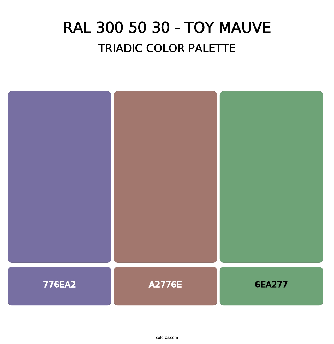 RAL 300 50 30 - Toy Mauve - Triadic Color Palette