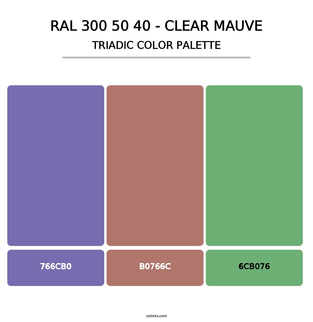 RAL 300 50 40 - Clear Mauve - Triadic Color Palette