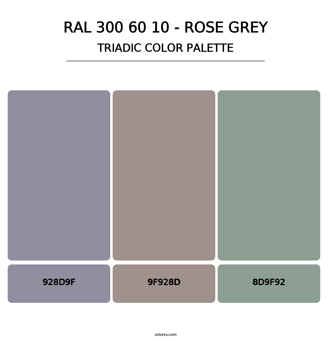 RAL 300 60 10 - Rose Grey - Triadic Color Palette