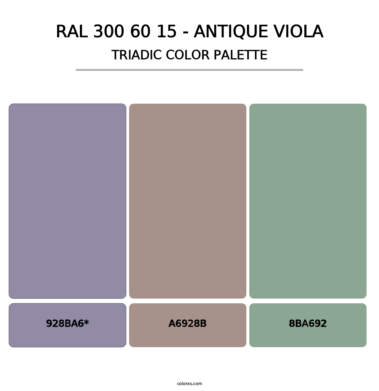 RAL 300 60 15 - Antique Viola - Triadic Color Palette