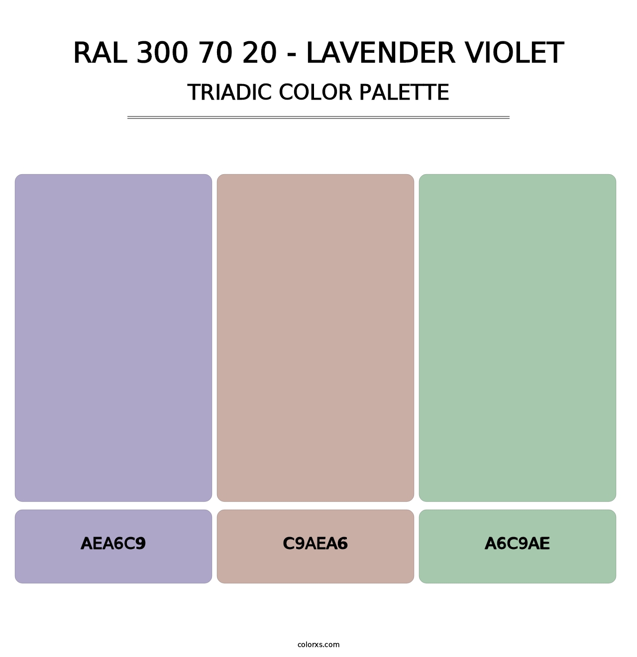 RAL 300 70 20 - Lavender Violet - Triadic Color Palette