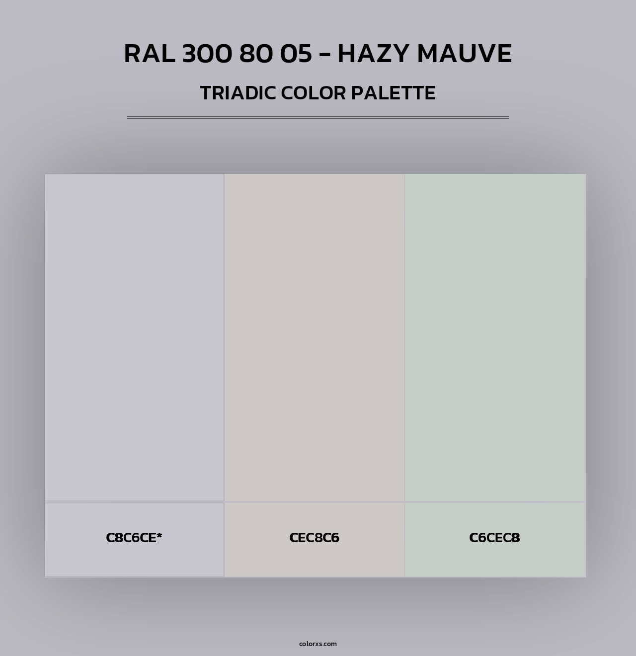 RAL 300 80 05 - Hazy Mauve - Triadic Color Palette
