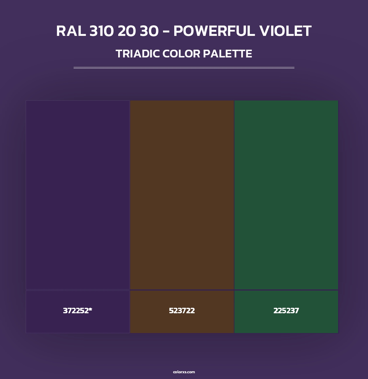 RAL 310 20 30 - Powerful Violet - Triadic Color Palette