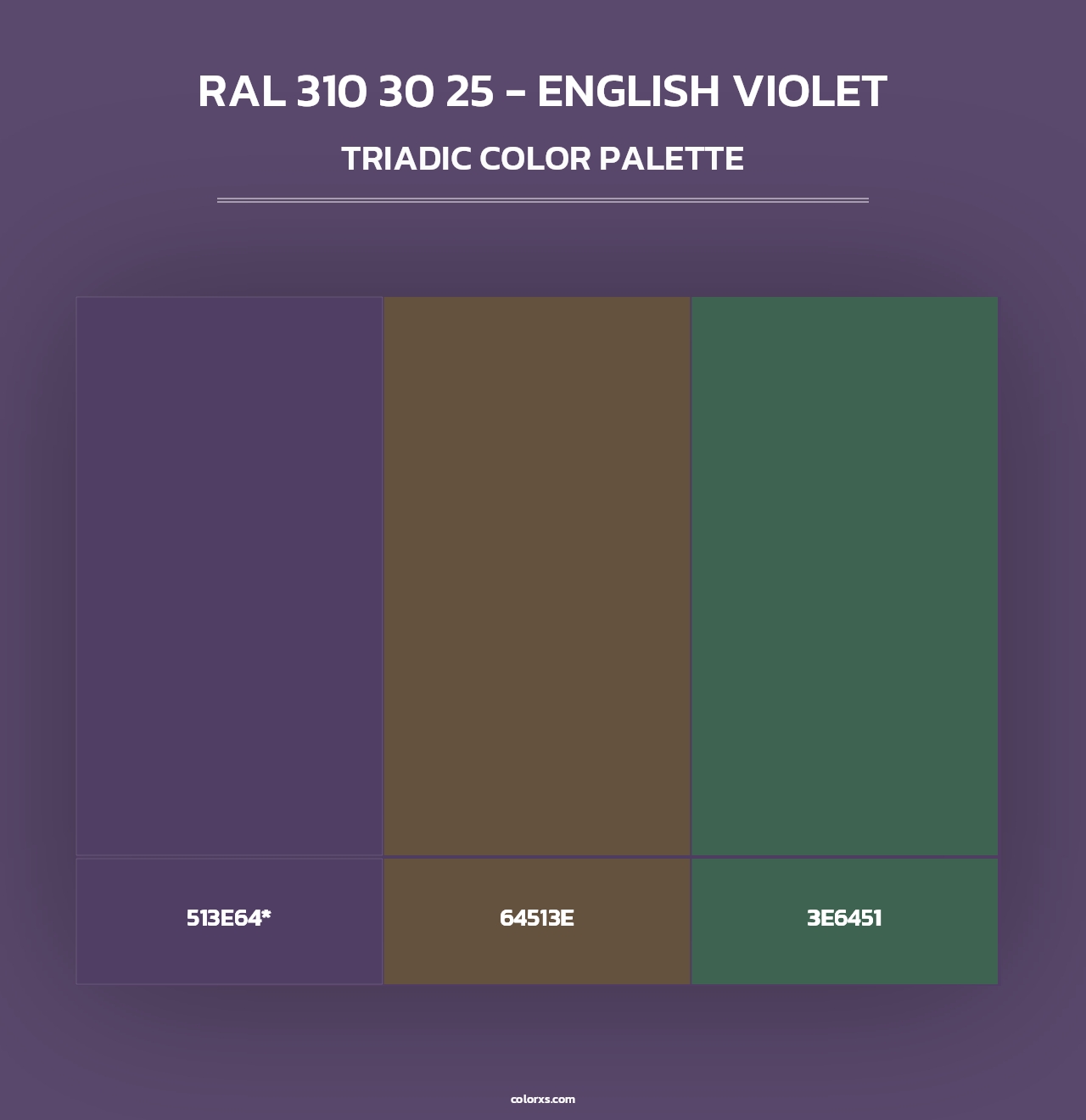 RAL 310 30 25 - English Violet - Triadic Color Palette