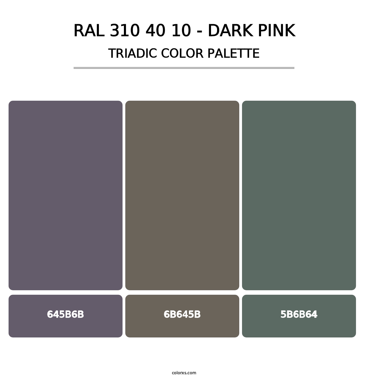 RAL 310 40 10 - Dark Pink - Triadic Color Palette