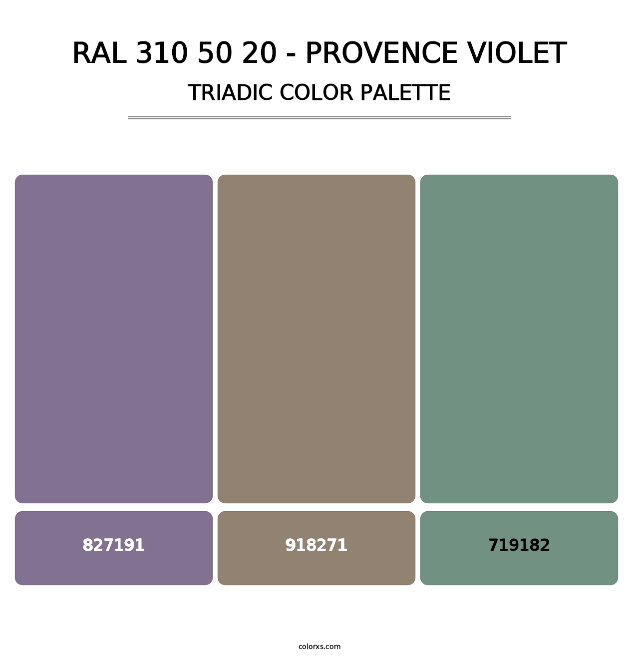 RAL 310 50 20 - Provence Violet - Triadic Color Palette