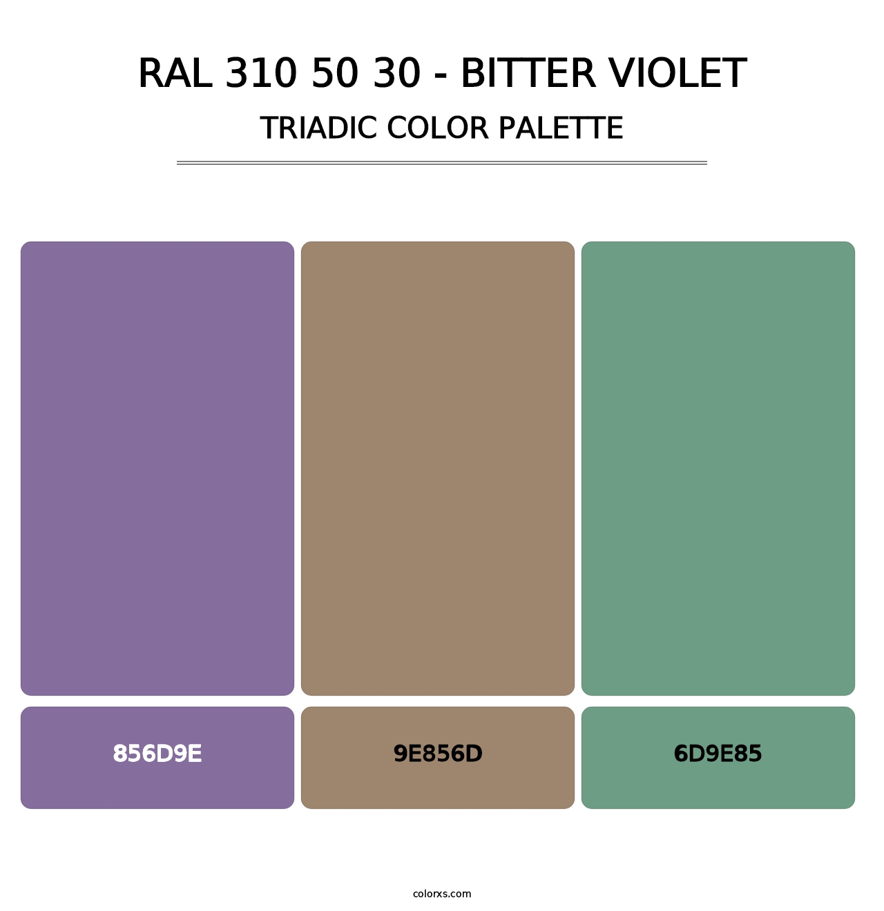 RAL 310 50 30 - Bitter Violet - Triadic Color Palette