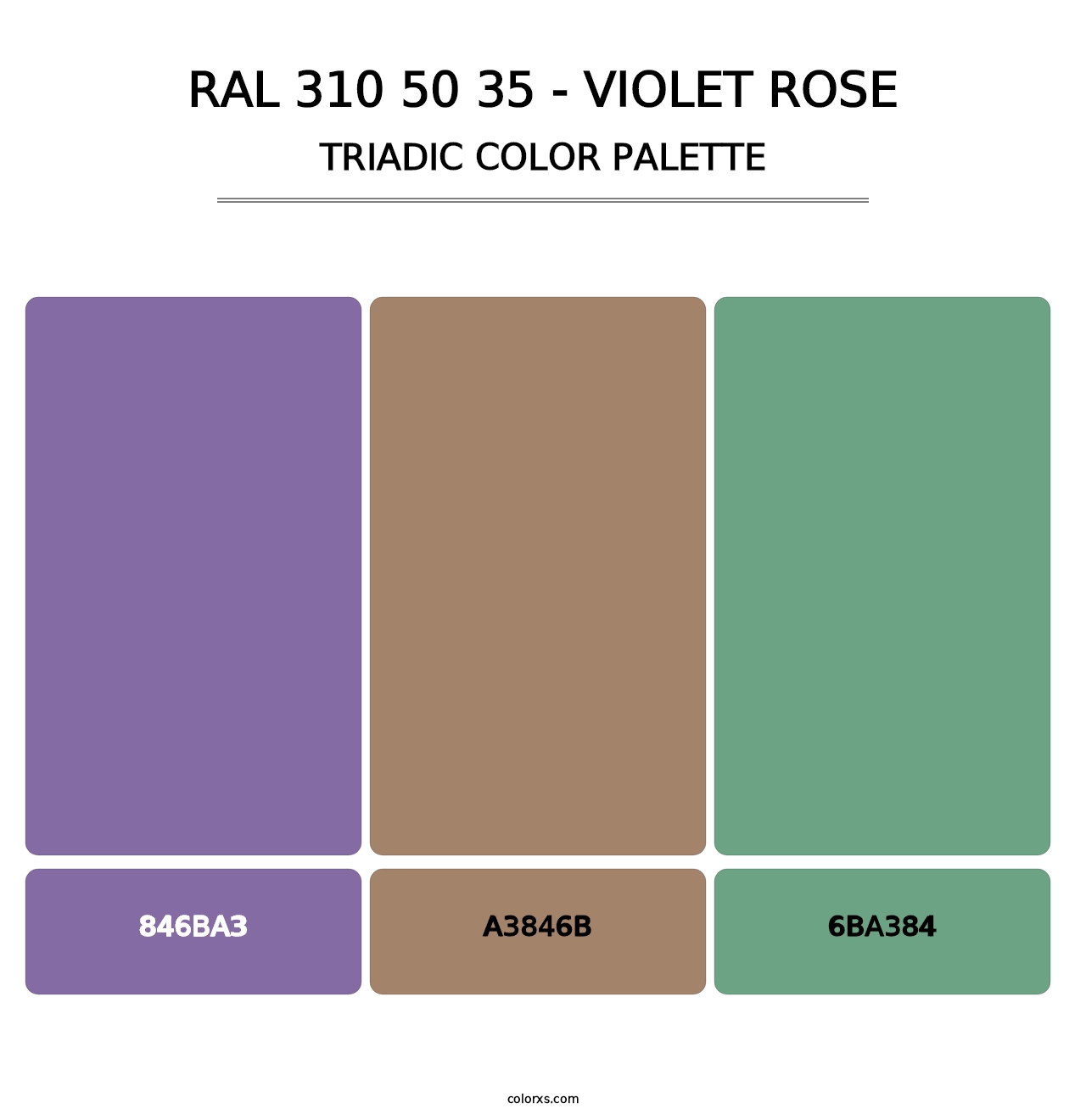 RAL 310 50 35 - Violet Rose - Triadic Color Palette