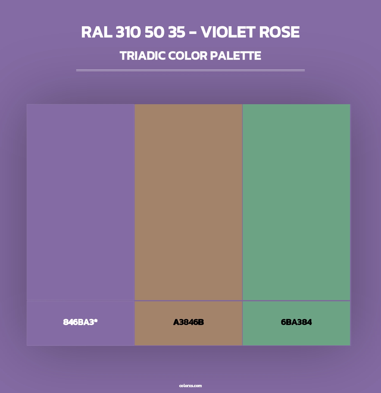 RAL 310 50 35 - Violet Rose - Triadic Color Palette